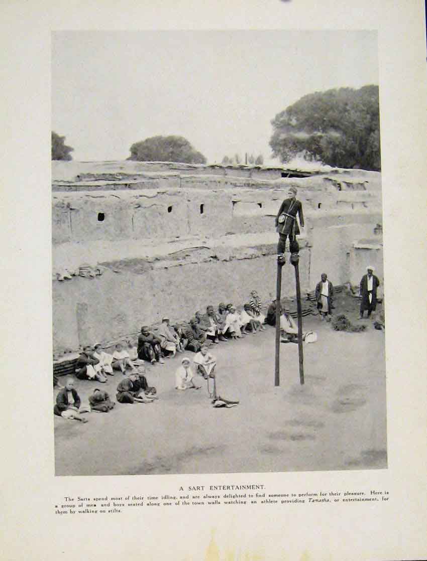 Original Old Antique Print Kirgiz Women Sarts Ramazan Bread Fine Art