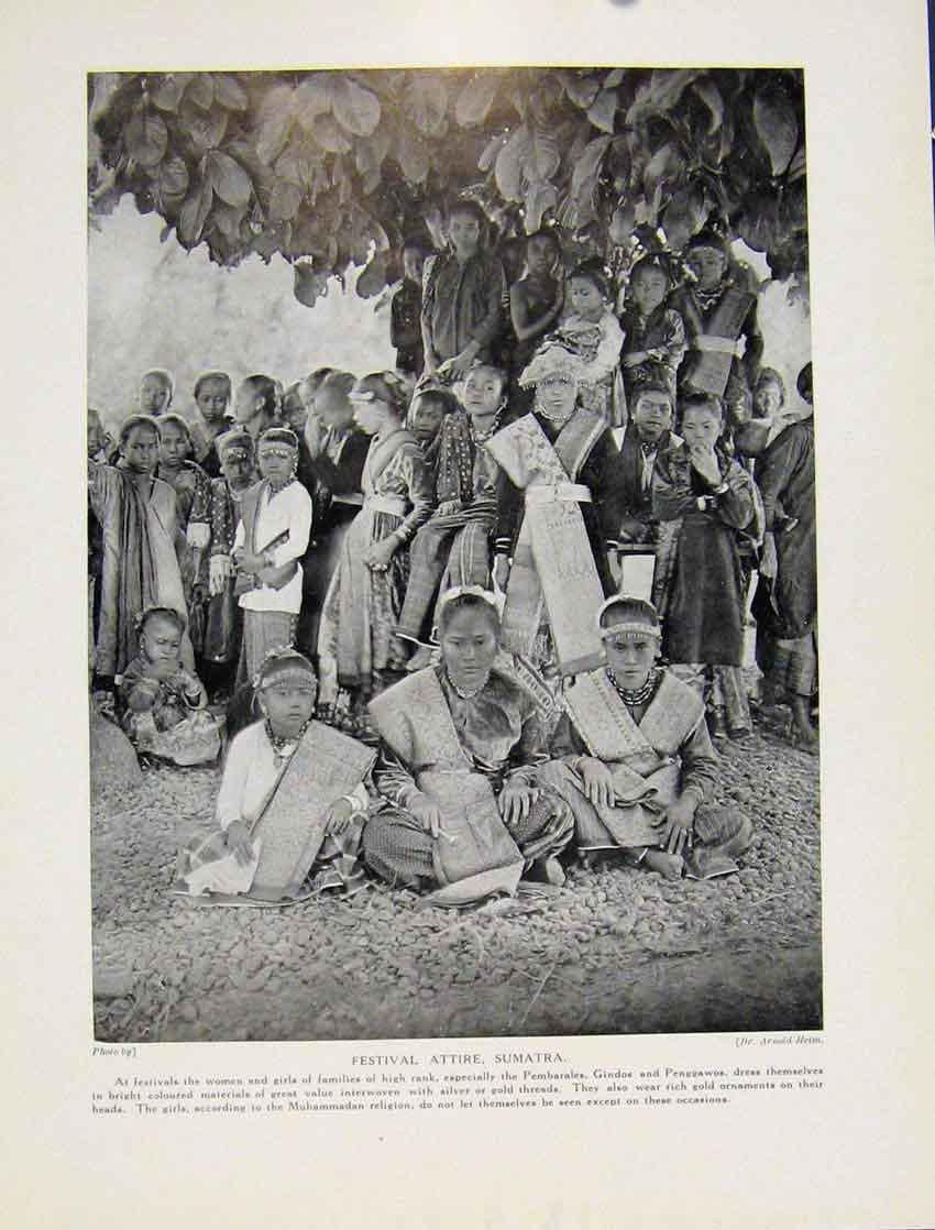 Original Old Antique Print Guest Wedding Java East Inides Duch Fine Art
