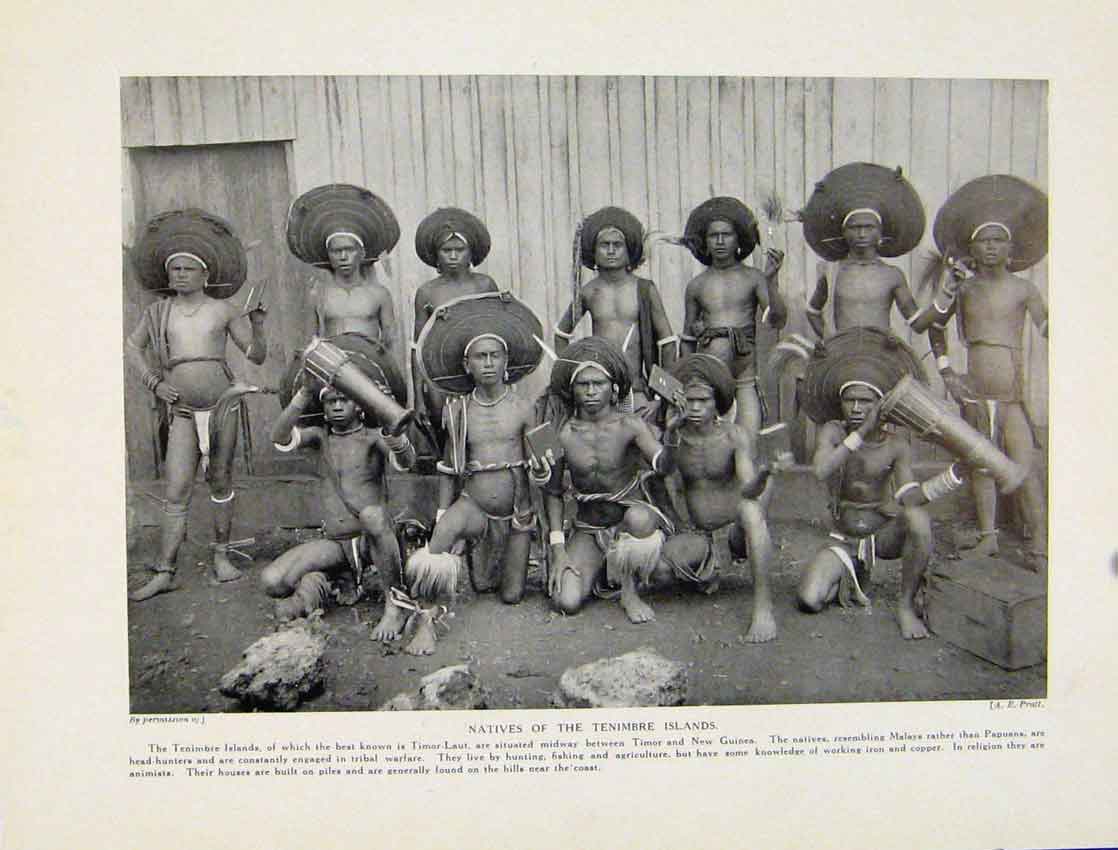 Original Old Antique Print Javanese Street Dancers Wayang Dutch Indies