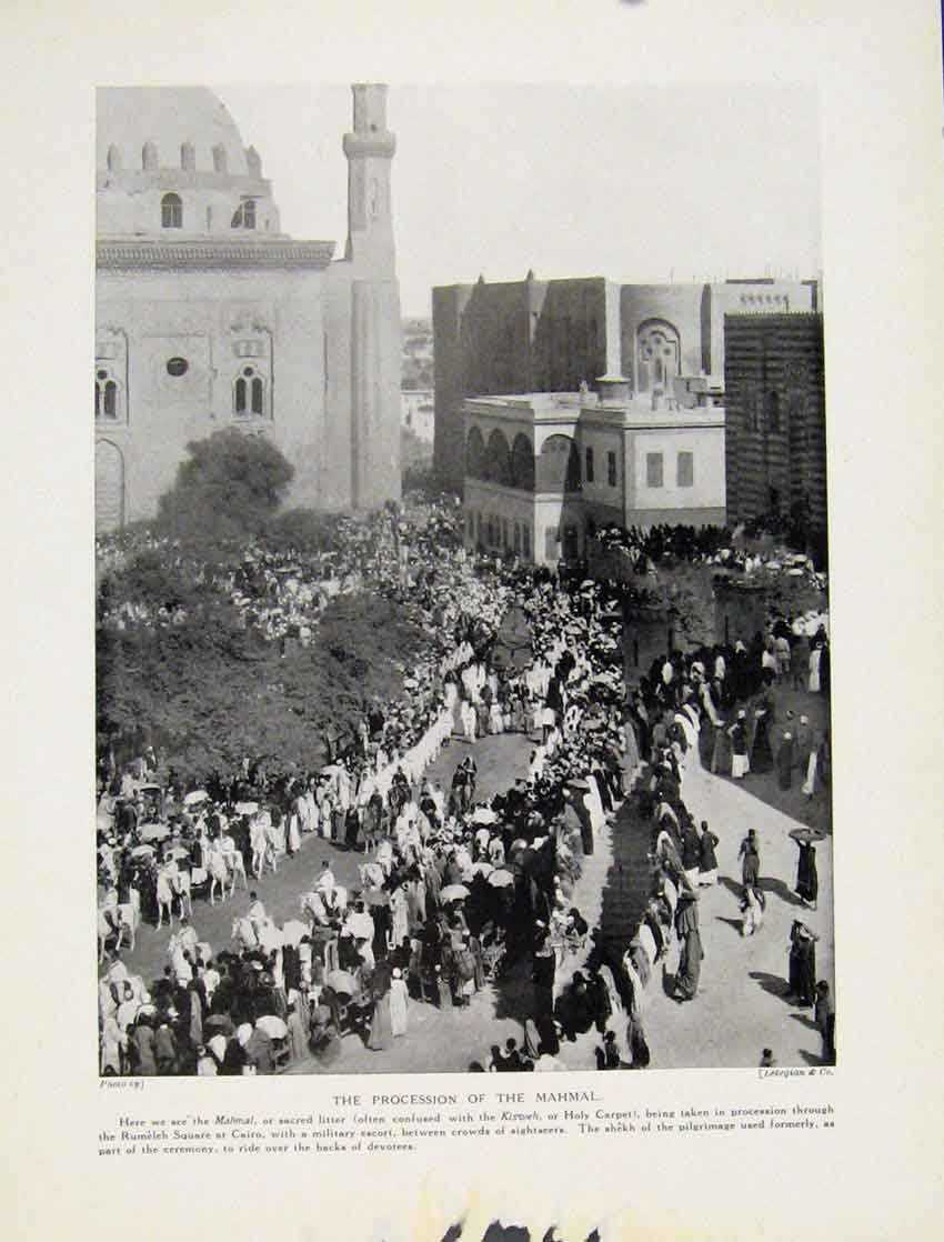 Original Old Antique Print Fellah Wedding Egypt Gellah Bride Fine Art