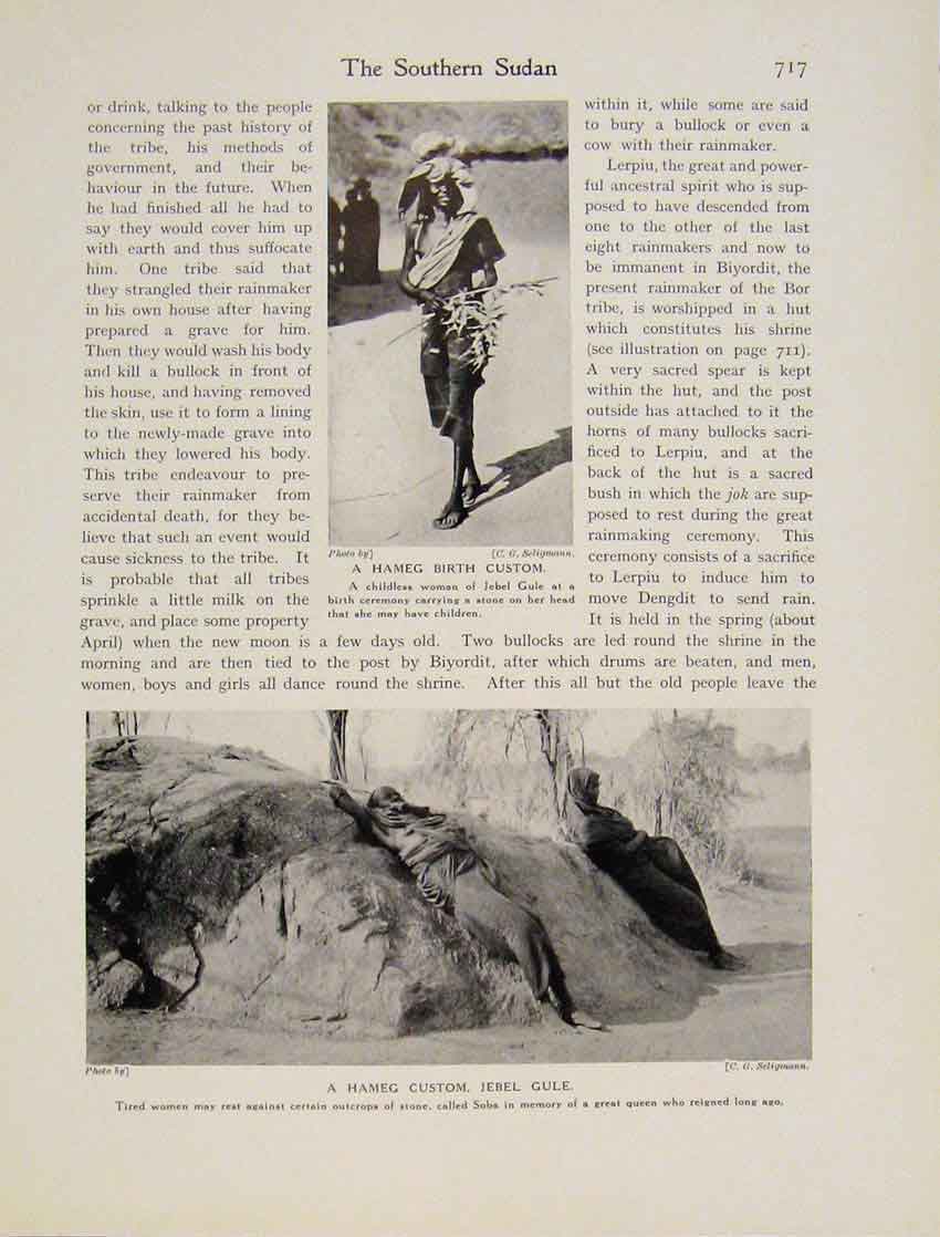 Original Old Vintage Print Hameg Birth Custom Jebel Gule Lerpiu C1931 20th