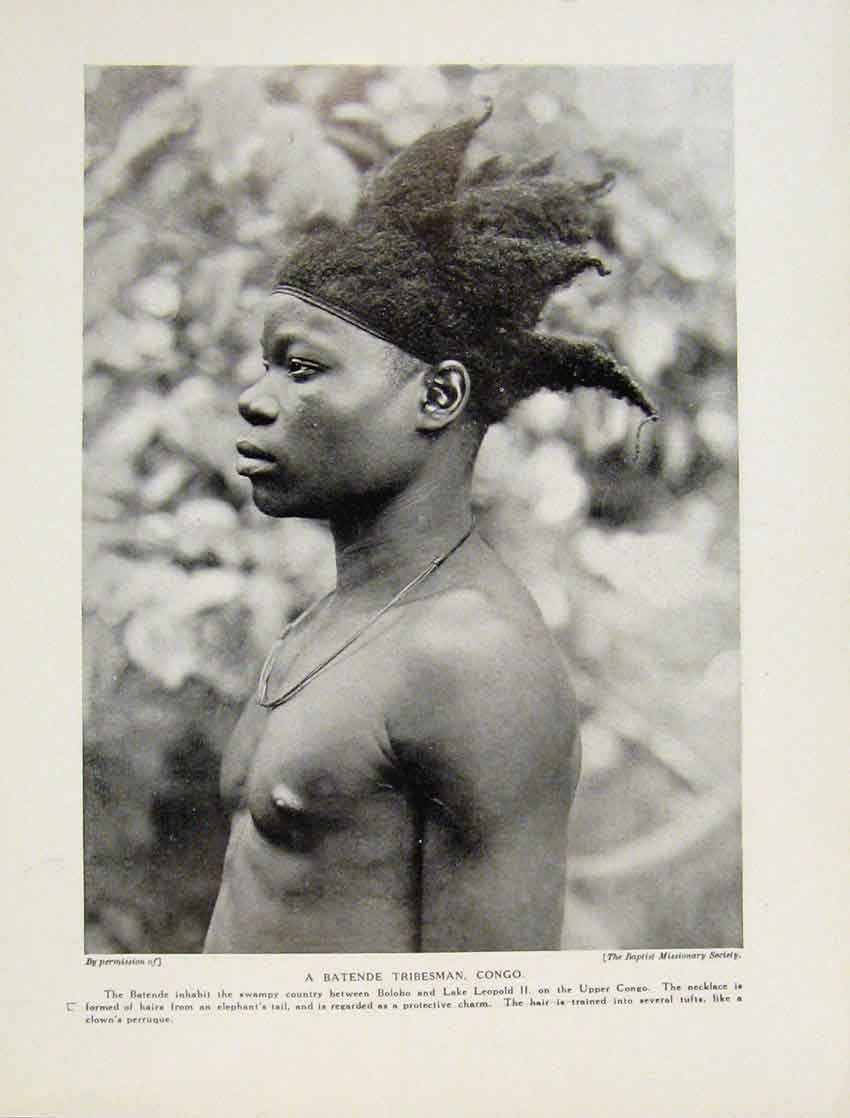 Original Old Antique Print Birth Custom Bopoto Congo Twins Tradition