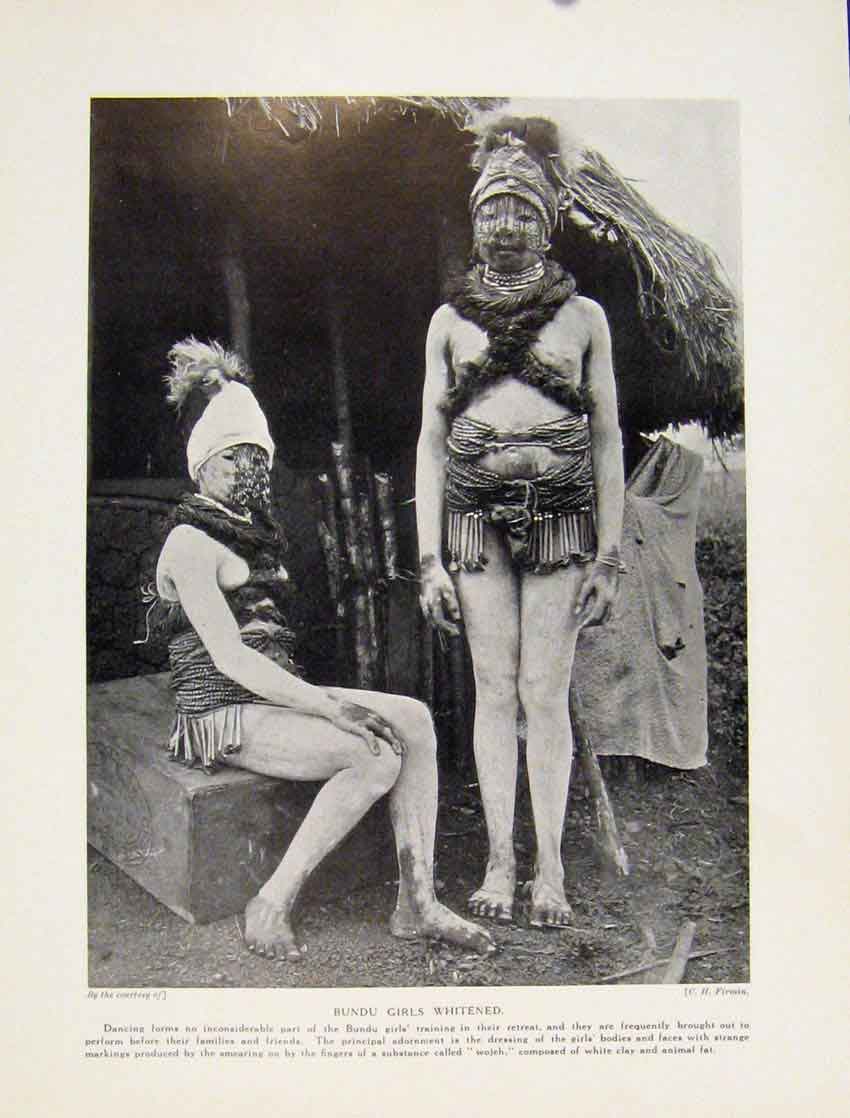 Original Old Vintage Print Bundu Initiates Dancing DressFine Art C1931 20th