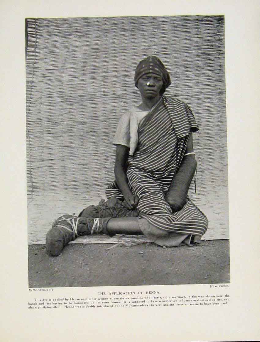 Original Old Antique Print Juju Continence Ekoi Tribe Southern Nigeria