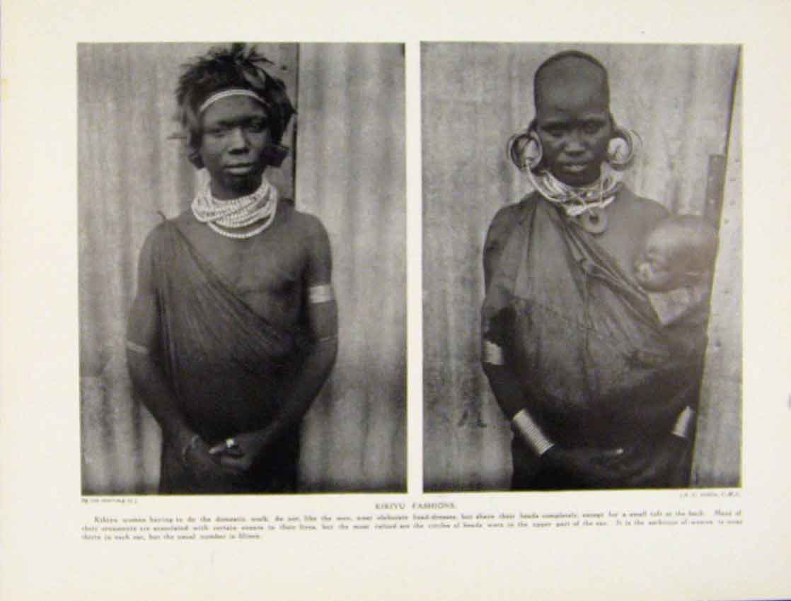 Original Old Antique Print Kavirondo Wixard Spirit Hut Unganda Worship