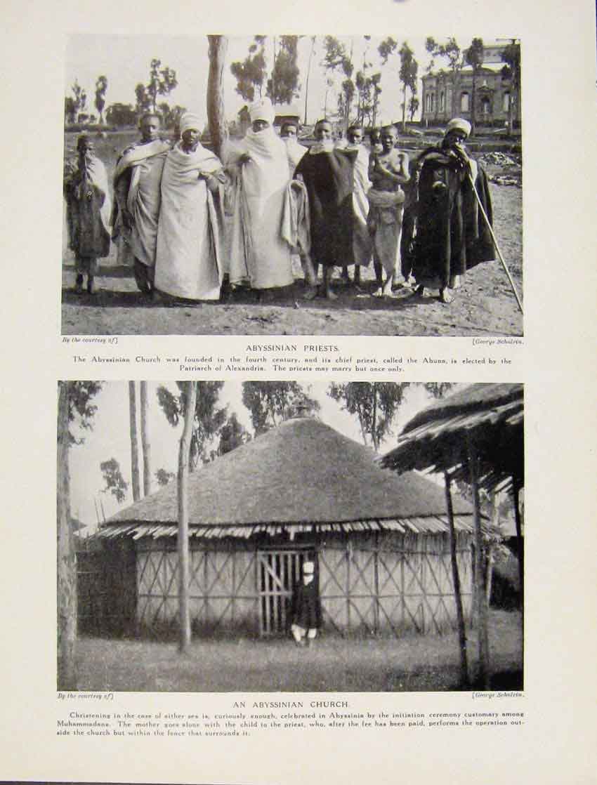 Original Old Antique Print Abyssinian Warrior Initiation Dance Gallas