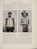 Original Old Antique Print Umaua India Taulipang Holiday Attire South American
