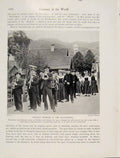 Original Old Antique Print Peasant Weeding Gutachthal Germany Sundays