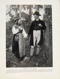 Original Old Antique Print Norwegian National Dress Norway Hardanger Sactersdal