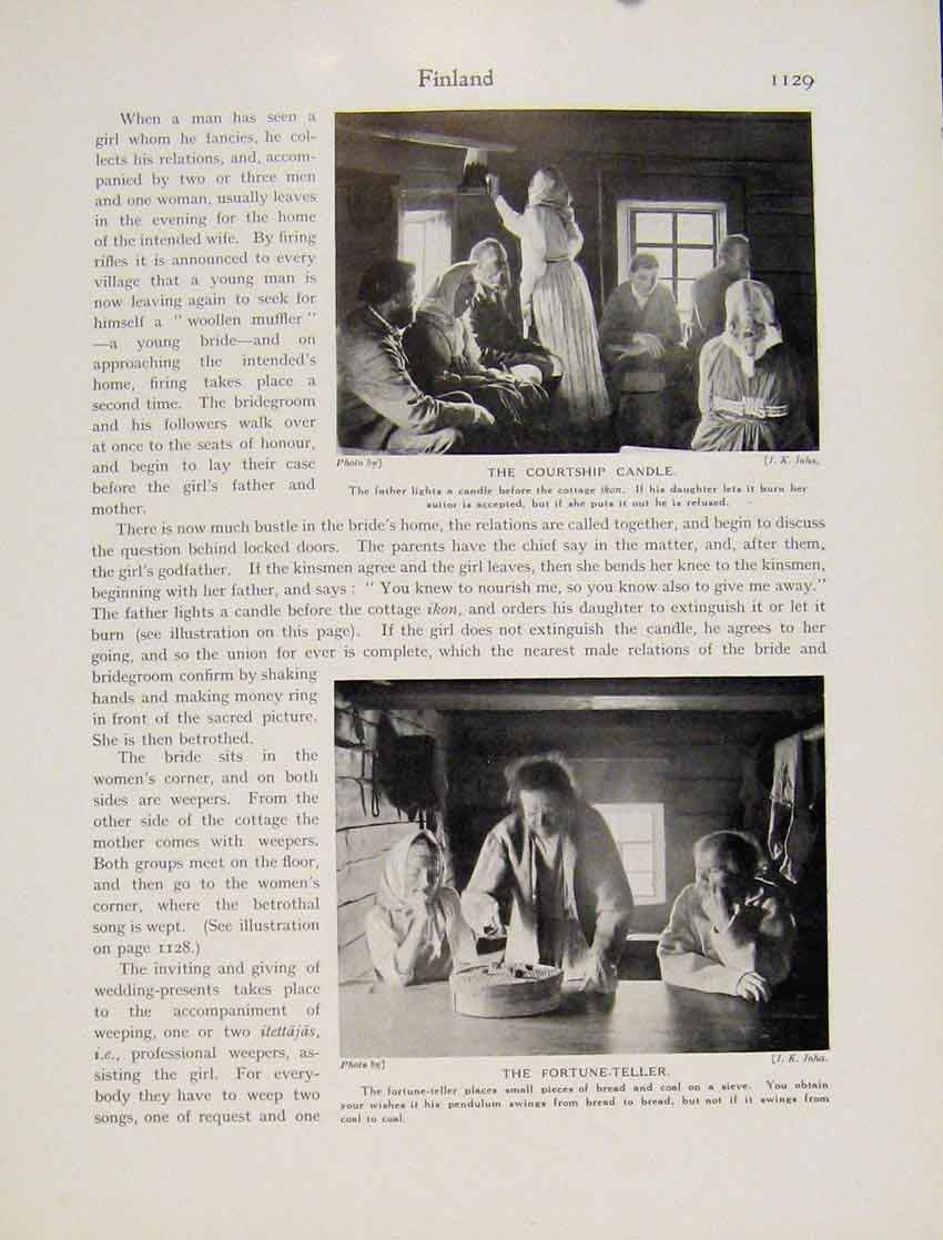 Original Old Vintage Print Courtship Candel Fortune Teller C1931 Photo 20th