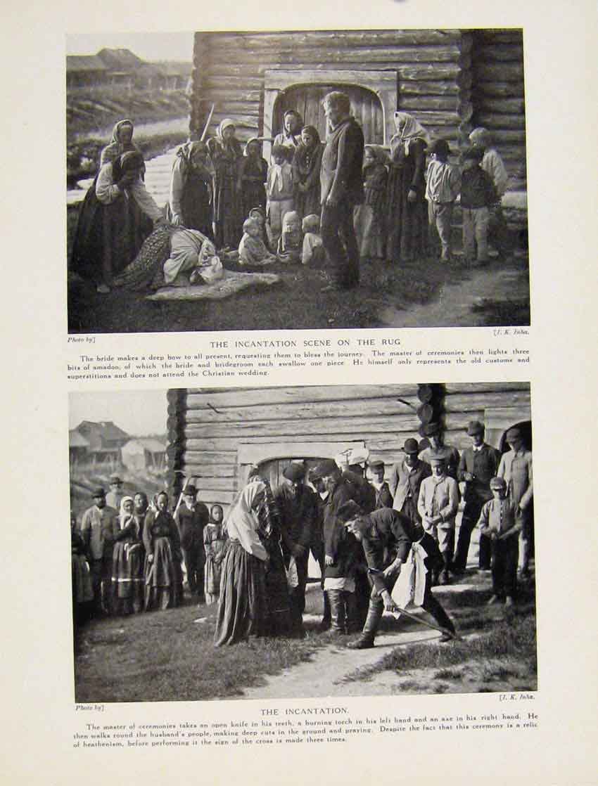 Original Old Antique Print Leaving Home Undoing Brides Hair Fine Art