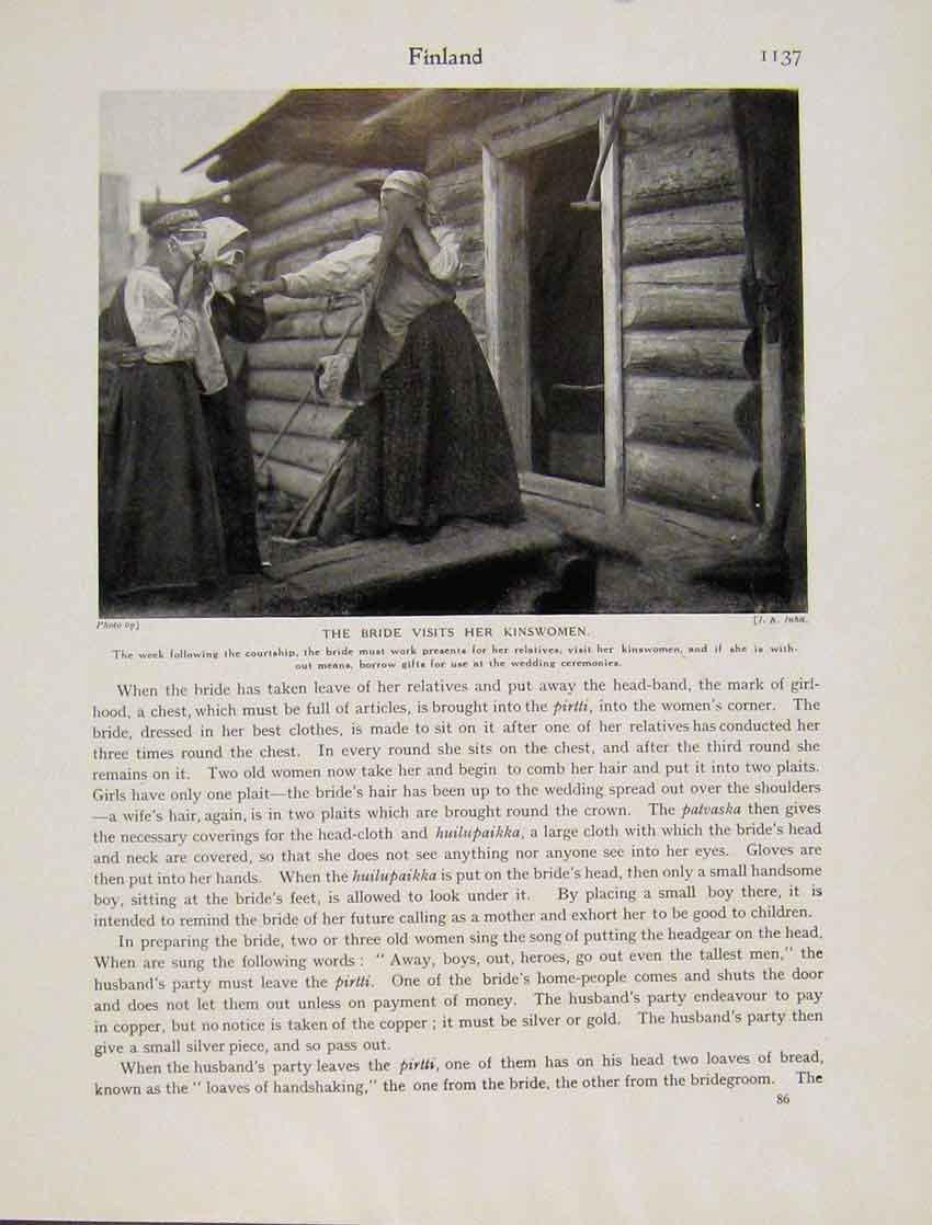 Original Old Vintage Print Bride Visits Kinswomen C1931 Photograph 20th Century