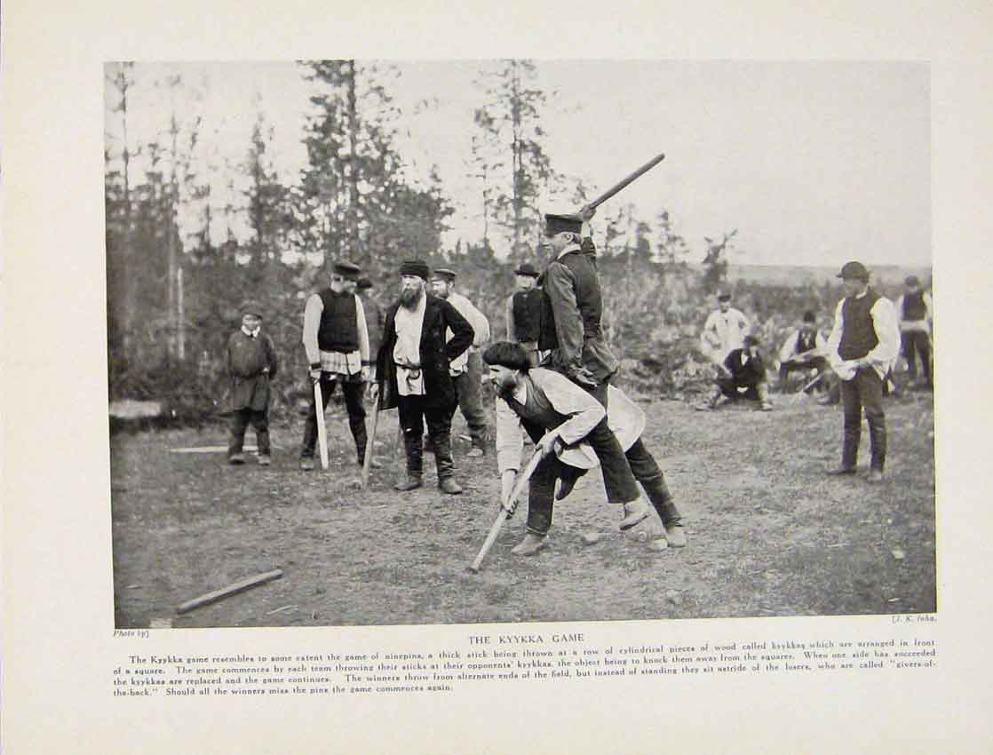 Original Old Vintage Print 1931 Fine Art Cemetery Lavajarvi Gravestones 20th