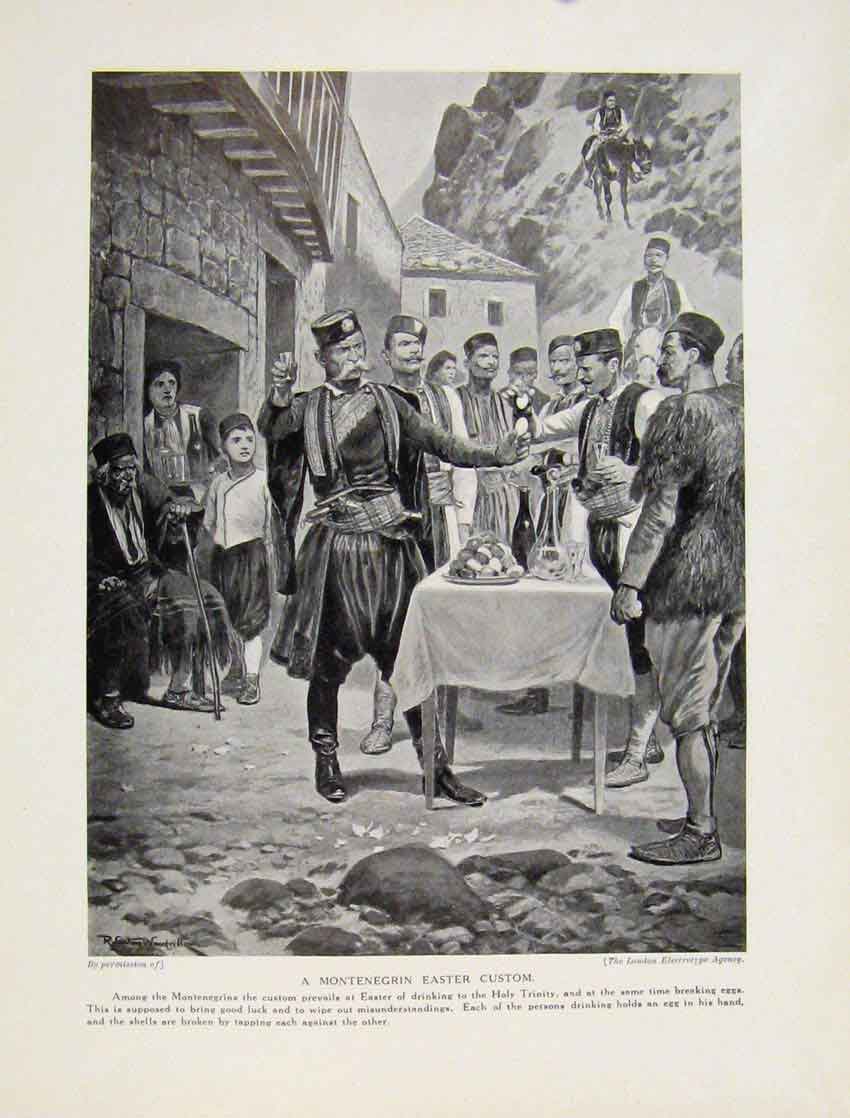 Original Old Antique Print Souls Sabbaths Blakan Dead Remembrance Fine Art