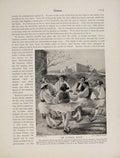 Original Old Antique Print National Dance Phaikian Homer Sketch Etching