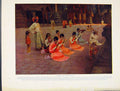 Original Old Antique Print Worhsip Pagoda English Bishop Buddha Color Art