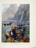 Original Old Vintage Print Wedding Procession Norway Sweden Color C1931 20th