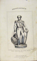 Original Old Antique Print Dugdale C1845 Statue Lord Hill Shrewsbury Victorian