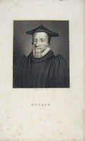 Original Old Antique Print Dugdale C1845 Portrait Hooker 19th Century