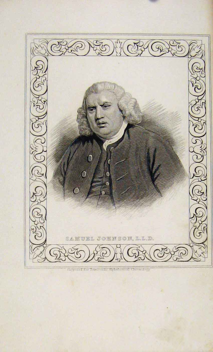 Original Old Antique Print Dugdale C1845 Portrait Samuel John 19th