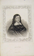Original Old Antique Print Dugdale C1845 Portrait Milton 19th Century