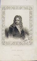 Original Old Antique Print Dugdale C1845 Portraitjoseph Addison 19th
