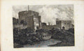 Original Old Antique Print Dugdale C1845 Carlisle Castle Cumberland Victorian