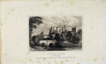 Original Old Antique Print Dugdale C1845 Alnwick Csatle Engalnd Art Victorian