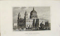 Original Old Antique Print Dugdale C1845 Saint Pals Cathedral London Victorian