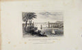 Original Old Antique Print Dugdale C1845 Suspension Bridge Bangor Scot Victorian