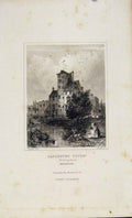 Original Old Antique Print Dugdale C1845 Canonbury Tower Islington Victorian