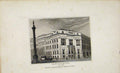 Old Antique Print 1845 Morleys Hotel Nelson Col. Trafalgar Square Dugdale 19th