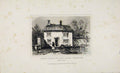 Old Antique Print Birth Place John Locke Wrington Somerset Dugdale C1845 19th