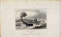 Original Old Antique Print C1845 Winchester Hampshire England 19th