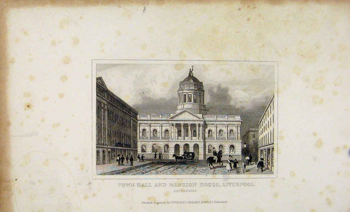 Original Old Antique Print C1845 Dugdale London Birmingham Railway Terminus 19th