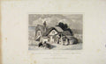 Original Old Antique Print C1845 Dugdale House Which Crabbe The Poet Was Born