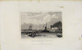 Original Old Antique Print Northfleet Newar Gravesend Kent Dugdale C1845 19th