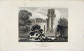 Original Old Antique Print C1845 Warwick Castle Warwickshire Dugdale Victorian