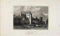 Original Old Antique Print Dugdale C1845 Llanthoney Abbey Monmouthshire 19th