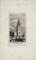 Original Old Antique Print Gravesend Church Kent C1845 Dugdale Art Victorian