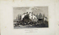 Original Old Antique Print C1845 Dugdale Hornset Wood House Middlesex England