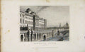 Original Old Antique Print Dugdale C1845 Somerset House London England Victorian