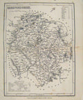 Original Old Antique Print Dugdale C1840 Maphertfordshire England 19th