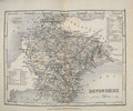 Original Old Antique Print Dugdale C1840 Map Devonshire England 19th