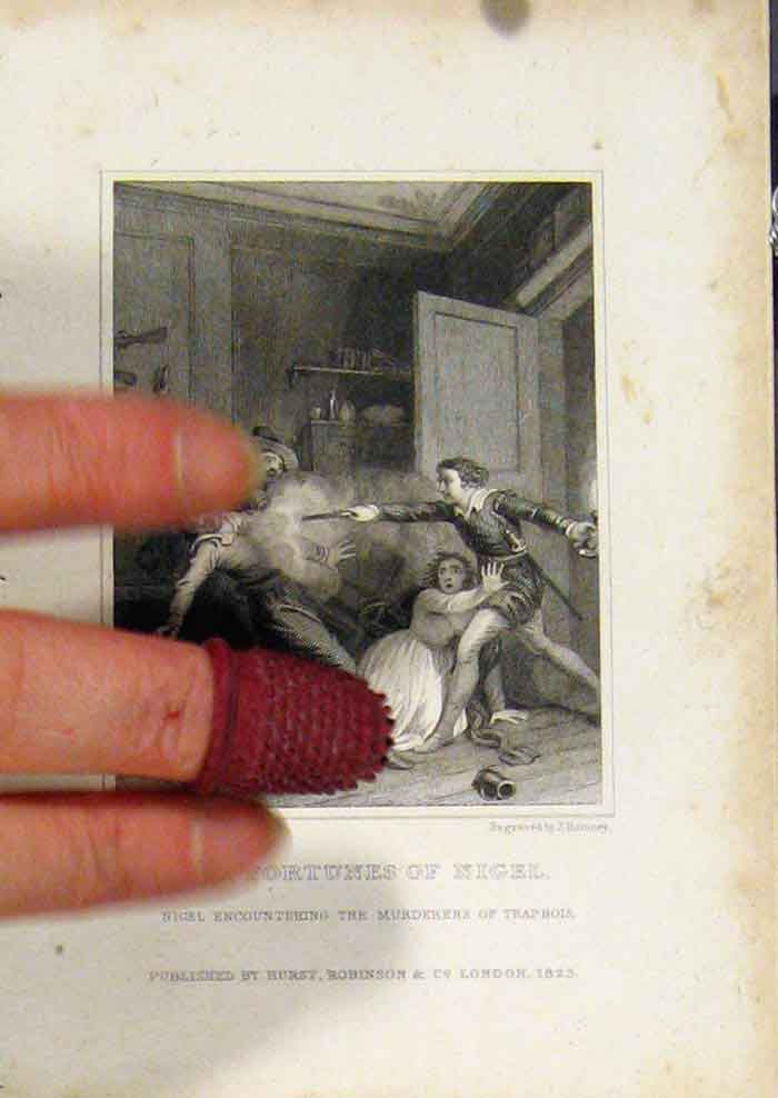Original Old Antique Print From Waverly Novels By Walter Scott Fortunes Nigel