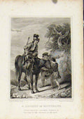 Original Old Antique Print From Waverly Novels By Walter Scott Legend Montrose
