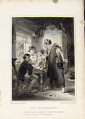 Original Old Antique Print From Waverly Novels By Walter Scott Guy Mannering