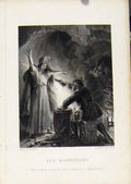 Old Antique Print From Waverly Novels By Walter Scott Guy Mannering Ref.2