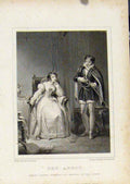 Original Old Antique Print Ref.154 Waverly Novels Walter Scott The Abbot