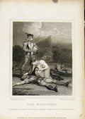 Original Old Antique Print From Waverly Novels By Walter Scott The Monastery
